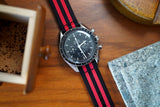Red and Black 2-Piece Looped Nylon Watch Strap