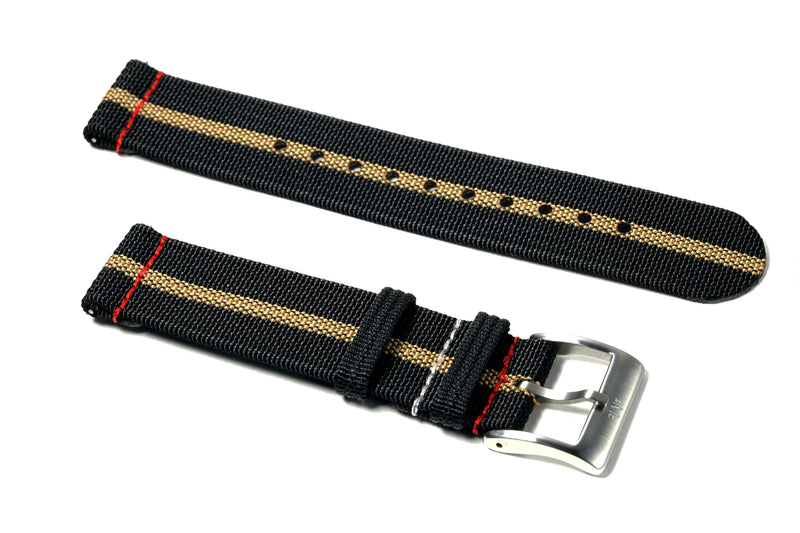 Tamama 2-Piece Ribbed Nylon Watch Strap