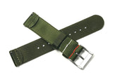 Army Green 2-Piece Looped Nylon Watch Strap