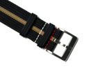 Tamama 2-Piece Ribbed Nylon Watch Strap