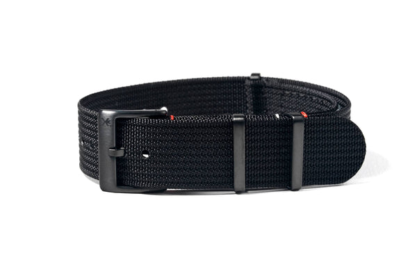 Black DLC Ribbed Nylon Watch Strap