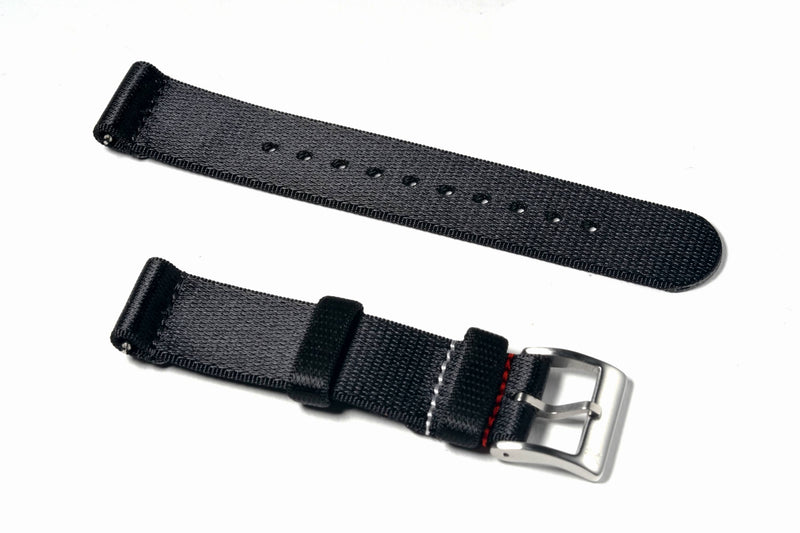 Black 2-Piece Loop Seatbelt Watch Strap