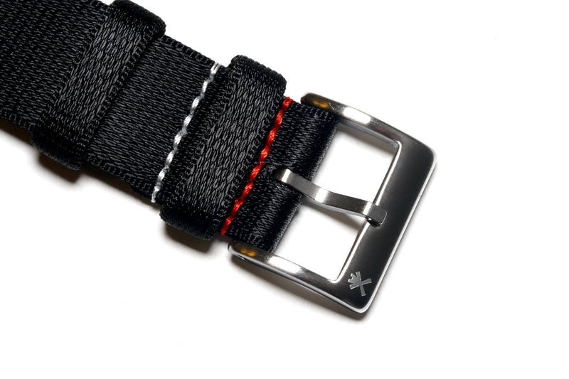 Black 2-Piece Loop Seatbelt Watch Strap