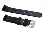 Black 2-Piece Loop Seatbelt Watch Strap