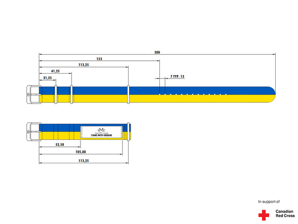 Stand With Ukraine Nylon Watch Strap (Fundraiser)